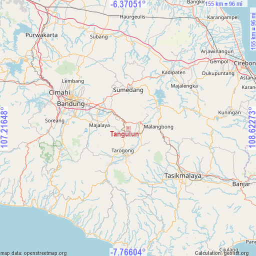 Tangulun on map