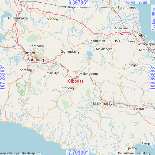 Cibodas on map