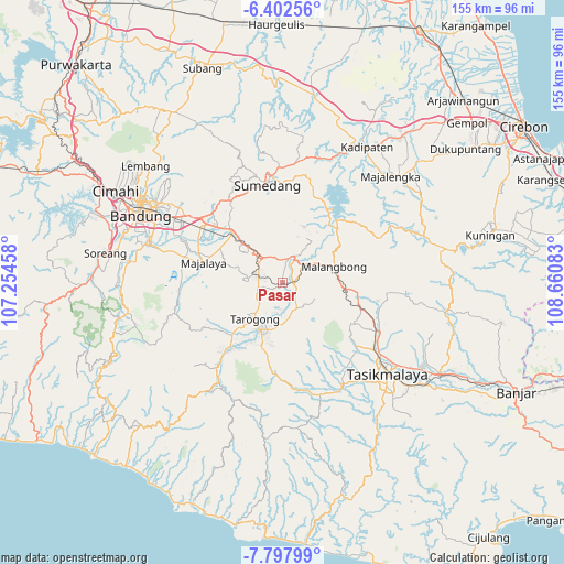 Pasar on map