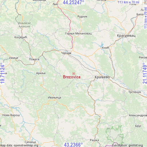 Brezovica on map