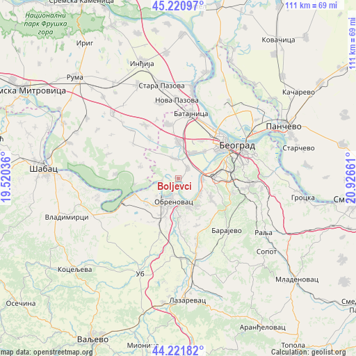 Boljevci on map