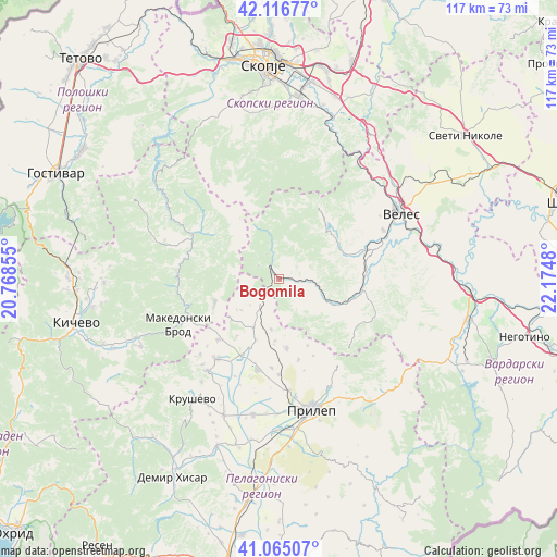 Bogomila on map