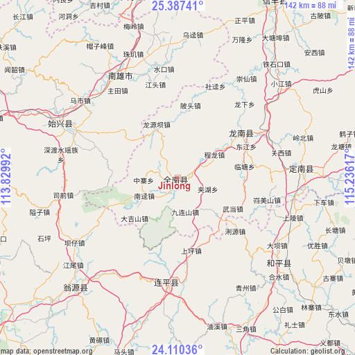 Jinlong on map