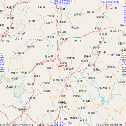 Guanxi on map