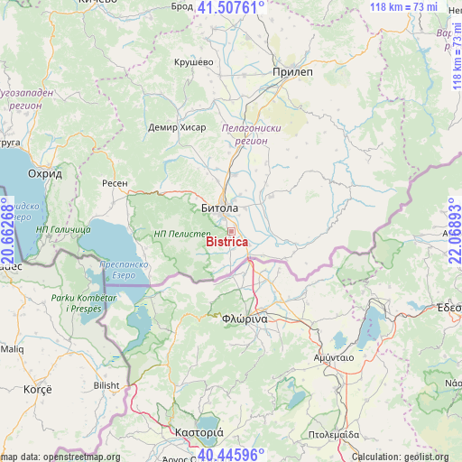Bistrica on map