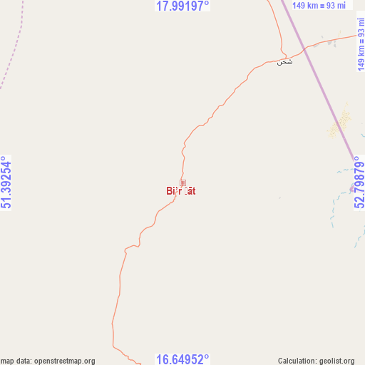 Bi’r Ḩāt on map