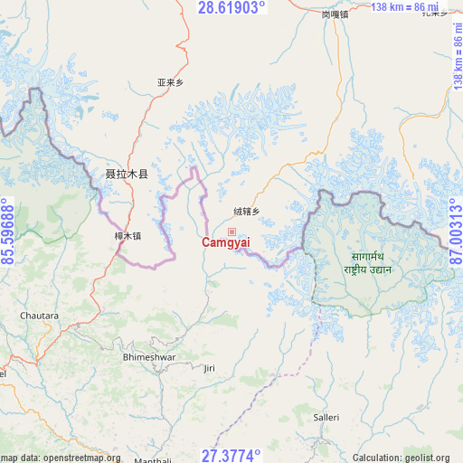 Camgyai on map
