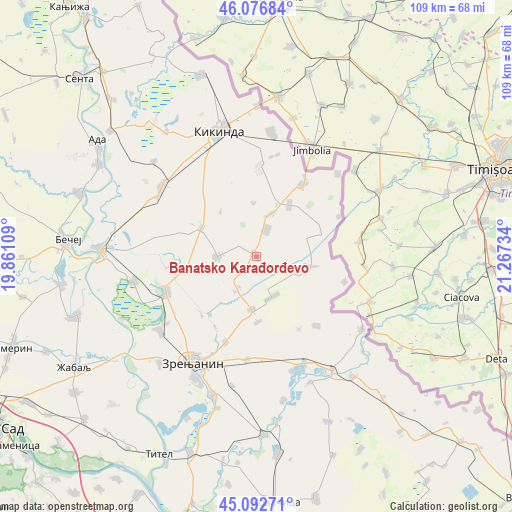 Banatsko Karađorđevo on map