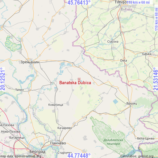 Banatska Dubica on map