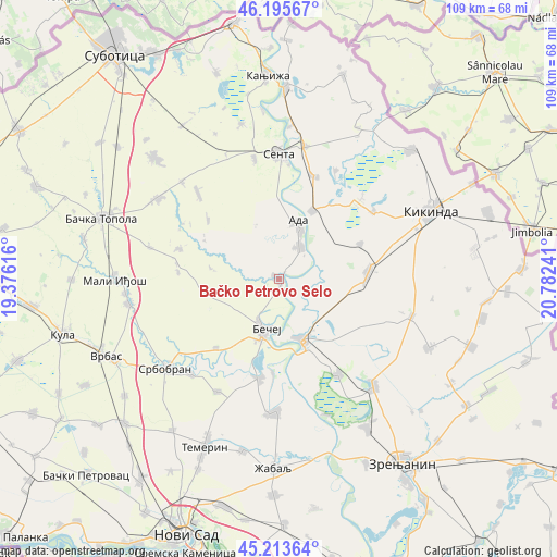 Bačko Petrovo Selo on map