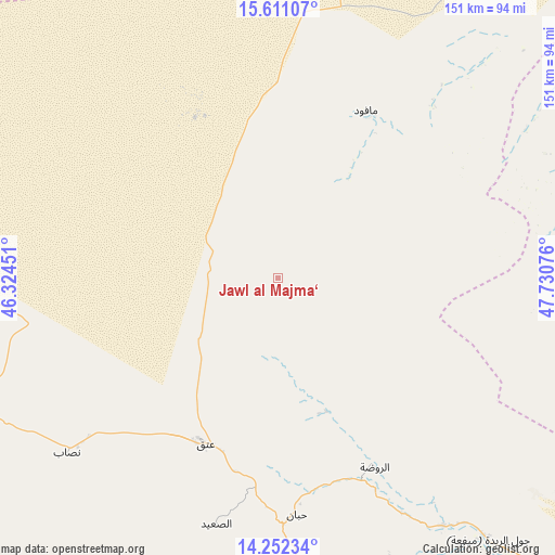 Jawl al Majma‘ on map