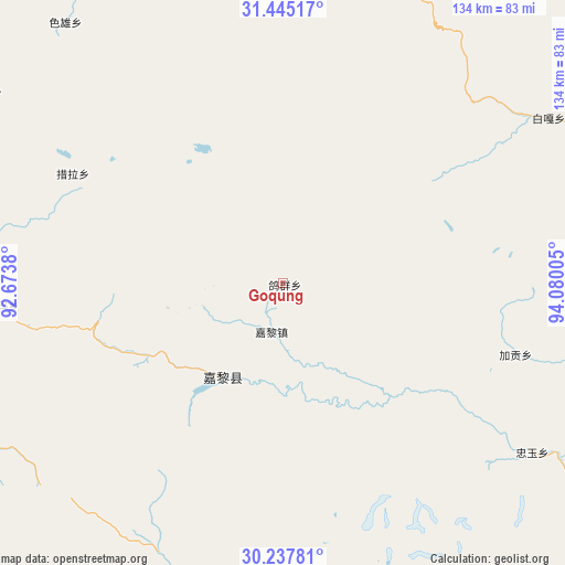 Goqung on map