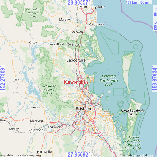 Kurwongbah on map