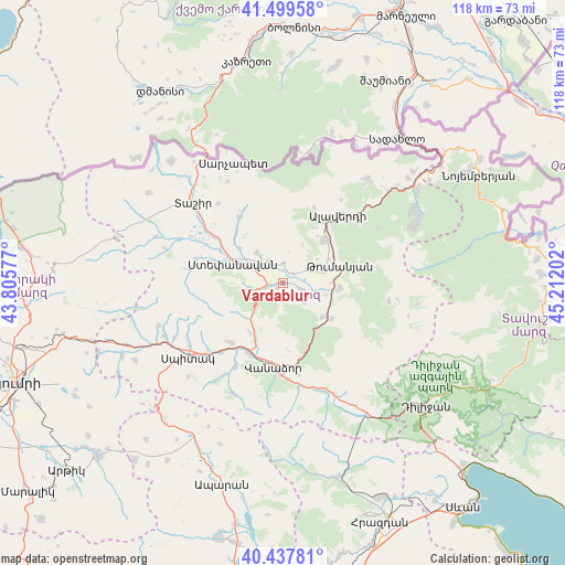 Vardablur on map