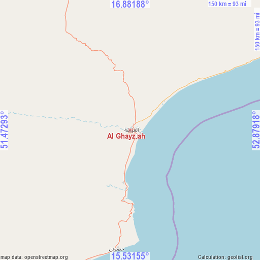 Al Ghayz̧ah on map