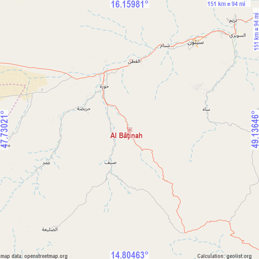 Al Bāţinah on map