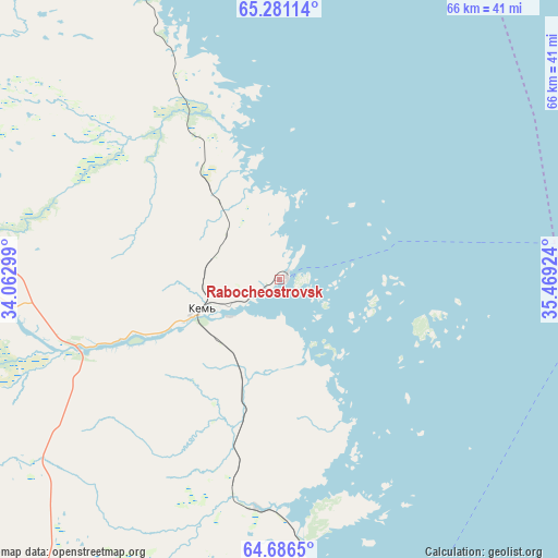 Rabocheostrovsk on map
