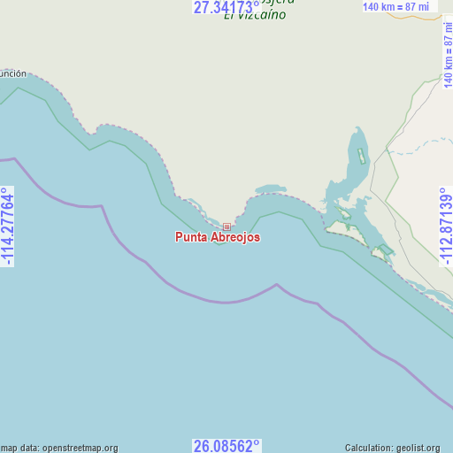 Punta Abreojos on map