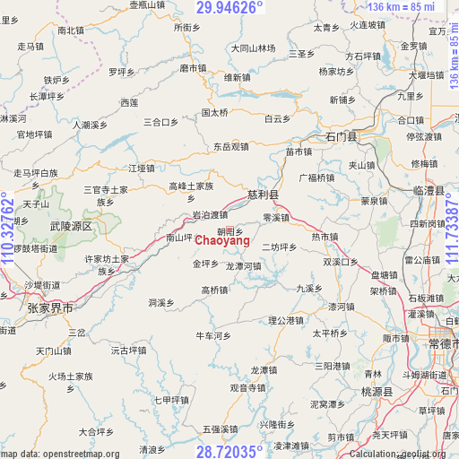 Chaoyang on map