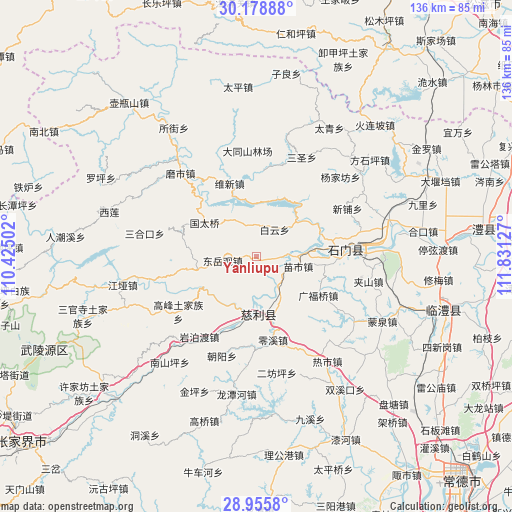 Yanliupu on map