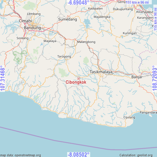 Cibongkok on map