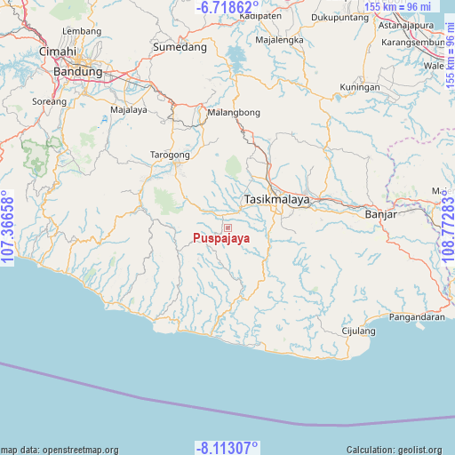 Puspajaya on map