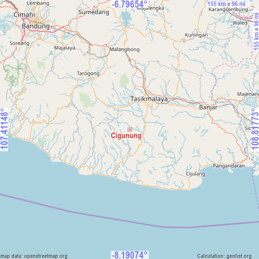 Cigunung on map