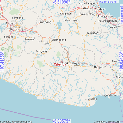 Cibenda on map