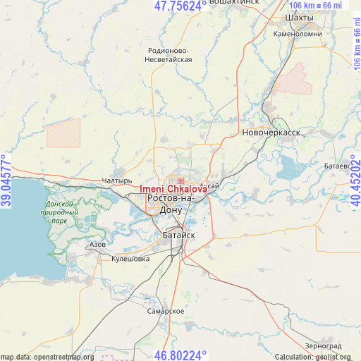 Imeni Chkalova on map
