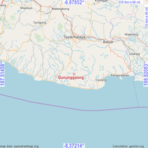 Gununggoong on map
