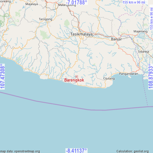 Barengkok on map