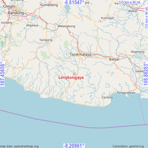 Lengkongjaya on map