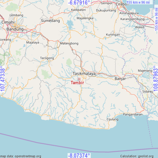 Tambir on map