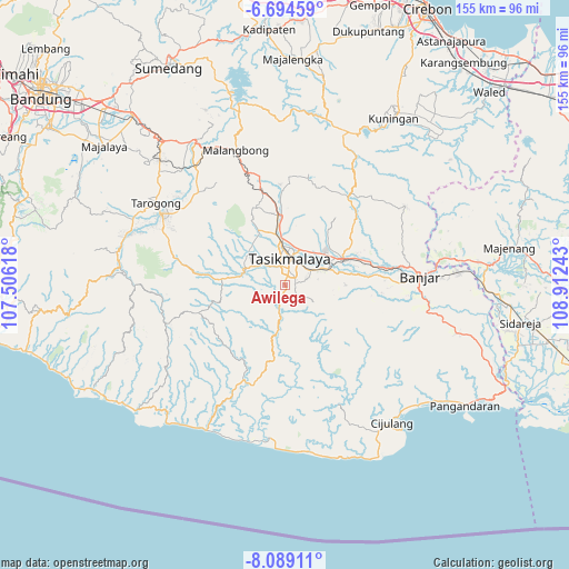 Awilega on map