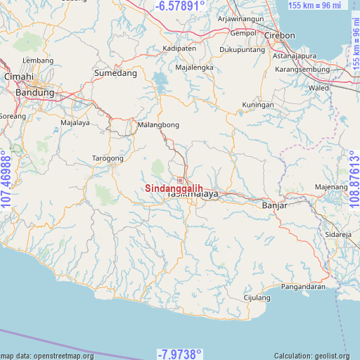 Sindanggalih on map
