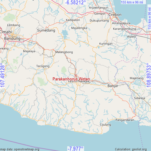 Parakanhonje Wetan on map