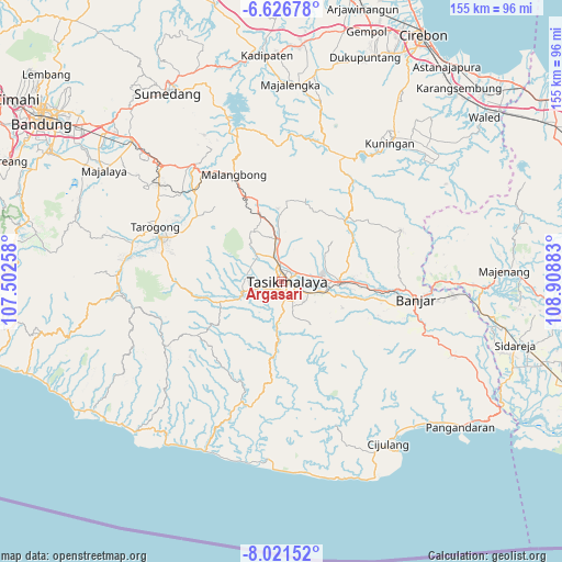 Argasari on map