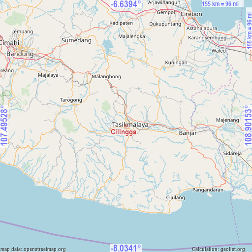 Cilingga on map
