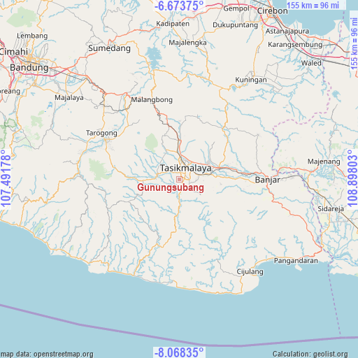 Gunungsubang on map