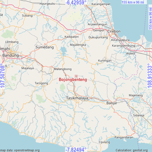 Bojongbenteng on map