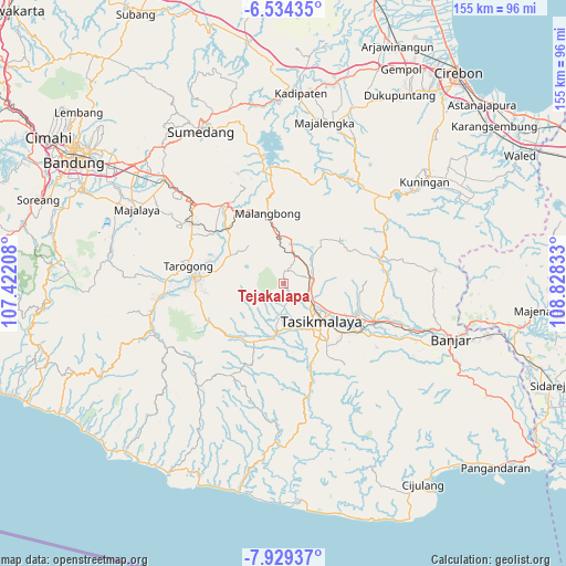 Tejakalapa on map