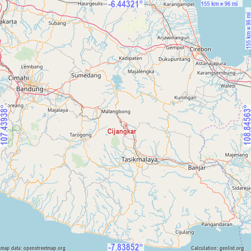 Cijangkar on map