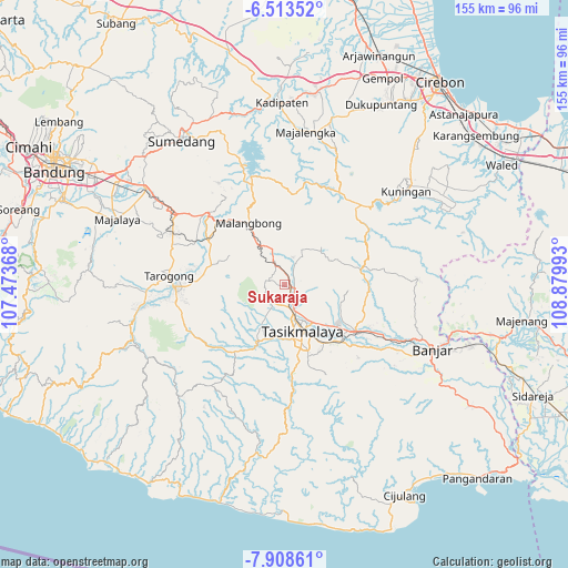 Sukaraja on map