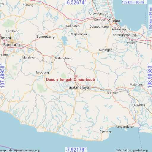 Dusun Tengah Cihaurbeuti on map