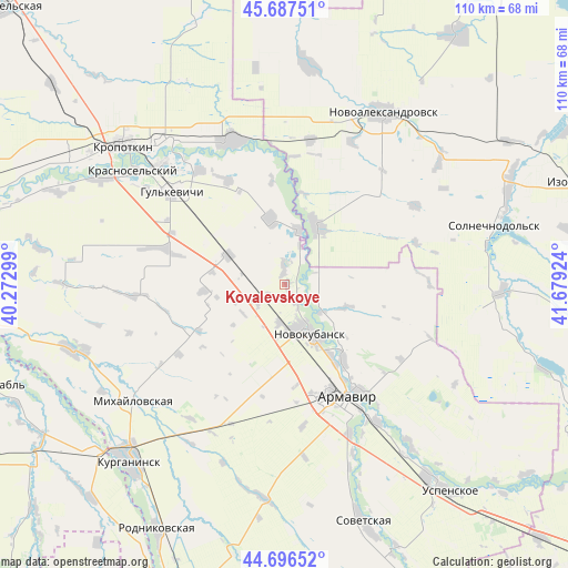Kovalevskoye on map