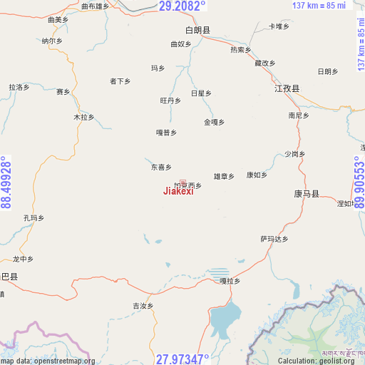 Jiakexi on map