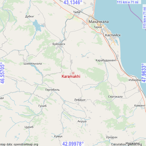 Karamakhi on map