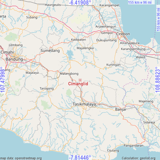 Cimanglid on map