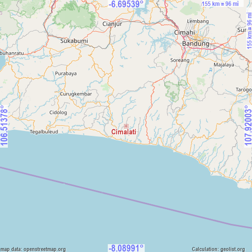 Cimalati on map