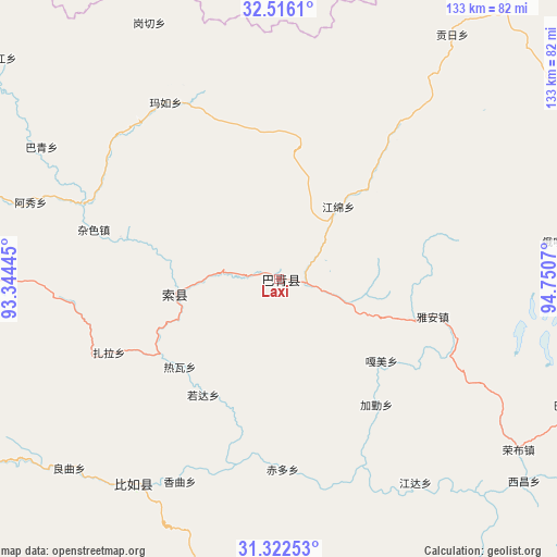 Laxi on map